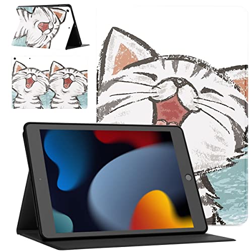 Pnakqil Tablet Hülle für Samsung Galaxy Tab A7 Lite 8.7 Zoll ablette Ultra Dünn Flip Schutzhülle Rücken Schwarz Weiches TPU PU Leder mit Standfunktion Stoßfest Multi-Winkel Verstellbar -Katze-1 von Pnakqil