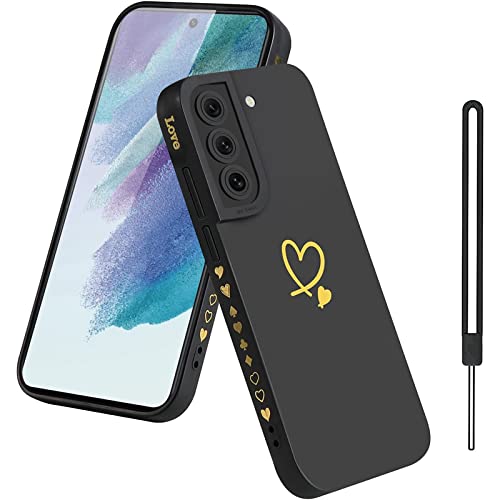 Pnakqil für Samsung Galaxy S21 FE 5G Hülle Silikon Cute Gold Herz Muster Handyhülle für Frauen Mädchen Schwarz Weiche TPU Stoßfest Case für Samsung S21 FE 5G Kleinen Herzen Rand Kamera Schutzhülle Pnakqil für Samsung Galaxy S21 FE 5G Hülle Silikon Cute Gold Herz Muster Handyhülle für Frauen Mädchen Schwarz Weiche TPU Stoßfest Case für Samsung S21 FE 5G Kleinen Herzen Rand Kamera Schutzhülle von Pnakqil