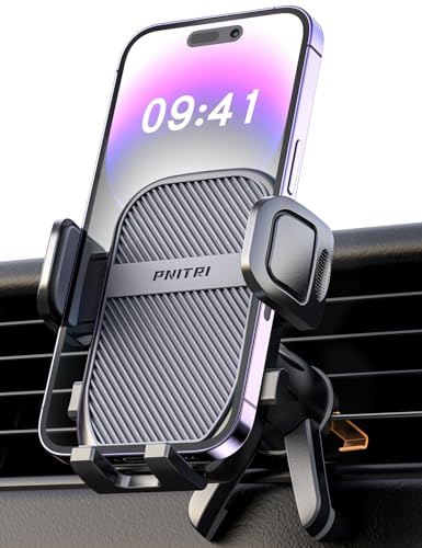 Pnitri Handyhalterung Auto, Lüftung Schutz Auto Handy Halterung Hakenclip und Beine Doppelte Unterstützung 360° Drehbar KFZ Handyhalter Auto für iPhone Android Smartphone (4.0''-7.0'') von Pnitri