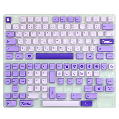 Pnuokn 1 Set XDA lila Tastenkappen PBT Dye Subbed Purple Game Theme ForCherry MX-Switch Mechanische Tastatur Minimalistische Tastenkappe von Pnuokn
