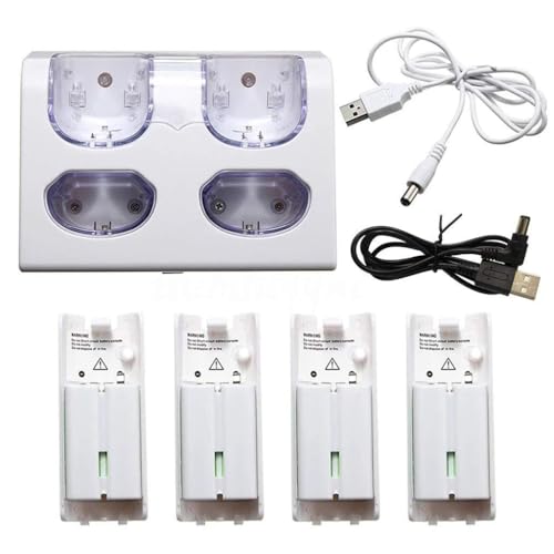 Pnuokn 4-in-1 LED-Fernbedienung, Ladestation + 4 x 2800 mAh Akku-USB-Kabel für/für Mini-Spielekonsole Pnuokn 4-in-1 LED-Fernbedienung, Ladestation + 4 x 2800 mAh Akku-USB-Kabel für/für Mini-Spielekonsole von Pnuokn