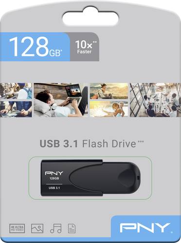 PNY Attaché 4 3.1 128GB USB-Stick 128GB Schwarz FD128ATT431KK-EF USB 3.1 Gen 1 von Pny