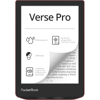 PocketBook Verse Pro eReader passion red mit 300 DPI 16 GB von Pocketbook Readers GmbH