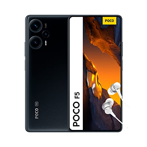Xiaomi POCO F5 Smartphone+Kopfhörer, 12+256GB Handy ohne Vertrag, 120Hz 6,67'' AMOLED DotDisplay, 64MP OIS Dreifach-Kamera, 5.000 mAh, 67W TurboCharge, Dual-SIM, Black (DE Version) von Poco
