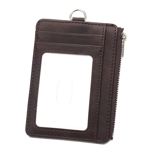 Kompaktkarten Brieftasche Mit Blockierung Und Reißverschlusspoch PU Leder Münzholz Kartenhalter Mit Abnehmbarem Lanyard Kompaktkarten Brieftasche Mit Blockierung Und Reißverschlusspoch PU Leder Münzholz Kartenhalter Mit Abnehmbarem Lanyard von Pocoiau