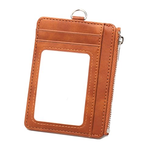 Kompaktkarten Brieftasche Mit Blockierung Und Reißverschlusspoch PU Leder Münzholz Kartenhalter Mit Abnehmbarem Lanyard Kompaktkarten Brieftasche Mit Blockierung Und Reißverschlusspoch PU Leder Münzholz Kartenhalter Mit Abnehmbarem Lanyard von Pocoiau