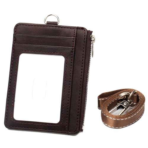 Kompaktkarten Brieftasche Mit Blockierung Und Reißverschlusspoch PU Leder Münzholz Kartenhalter Mit Abnehmbarem Lanyard Kompaktkarten Brieftasche Mit Blockierung Und Reißverschlusspoch PU Leder Münzholz Kartenhalter Mit Abnehmbarem Lanyard von Pocoiau