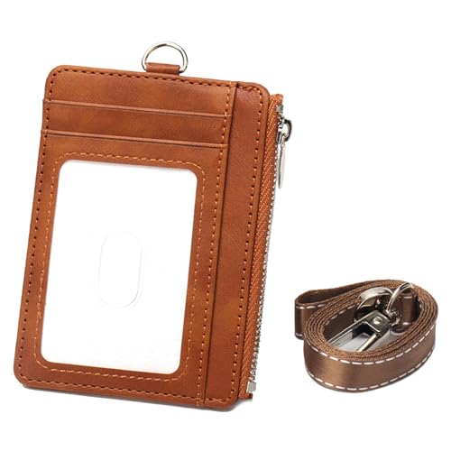 Kompaktkarten Brieftasche Mit Blockierung Und Reißverschlusspoch PU Leder Münzholz Kartenhalter Mit Abnehmbarem Lanyard Kompaktkarten Brieftasche Mit Blockierung Und Reißverschlusspoch PU Leder Münzholz Kartenhalter Mit Abnehmbarem Lanyard von Pocoiau