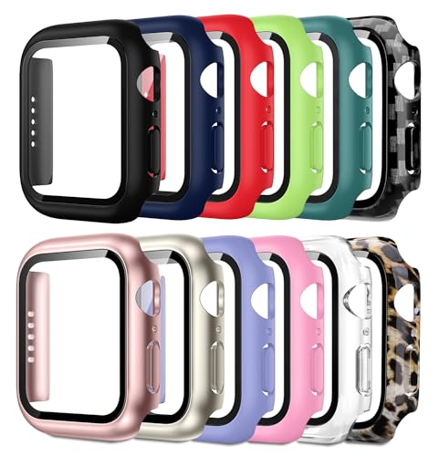 Pocoukate [12 Stück] Schutzhülle mit Displayschutz kompatibel mit 40mm Apple Watch Series 6 / SE / 5/4 Hülle, 360° Rundum Displayschutz Ultradünne Schutz Case für iWatch 40 mm von Pocoukate