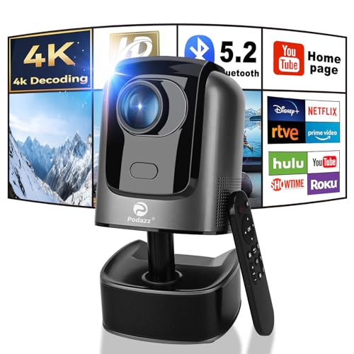 4K Support Beamer, Podazz Full HD 1080P Beamer 12000 Lumen Tragbarer WiFi 6 Bluetooth Projektor Eingebaute Android OS mit Elektrischer Fokus, für Android/iOS/Laptop/Tablet/Fire Stick/PS5 4K Support Beamer, Podazz Full HD 1080P Beamer 12000 Lumen Tragbarer WiFi 6 Bluetooth Projektor Eingebaute Android OS mit Elektrischer Fokus, für Android/iOS/Laptop/Tablet/Fire Stick/PS5 von Podazz