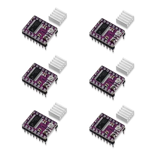 6 Stück DRV8825 Schrittmotor-Treibermodul für 3D-Drucker RepRap 4 RAMPS1.4 StepStick mit Kühlkörper von Podazz