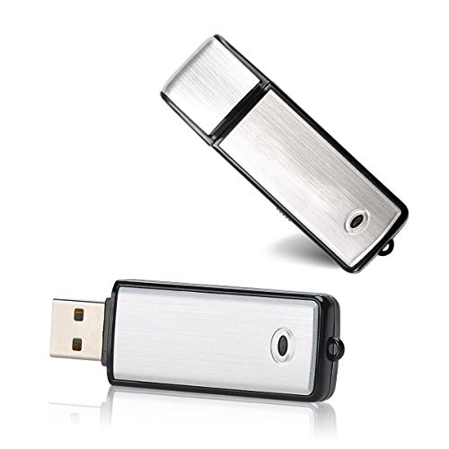 Podazz Mini registratore vocale Digitale da 8/16GB Registratore di suoni ricaricabile USB Con custodia in Metallo Con capacità di 90 ore per riunioni di conferenze (8GB) von Podazz