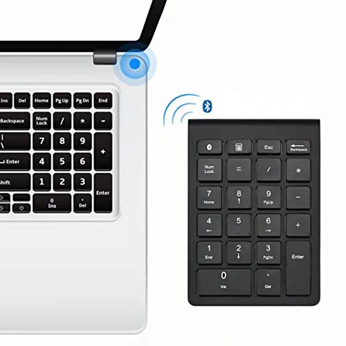 Podazz Ziffernblock, Bluetooth Numpad 2.4G Ziffernblock kabello mit 22 Tasten - 10 Multifunktionstasten Multimedia-Keys für Laptop, Desktop, Notebook, PC(Batteriebetrieben) von Podazz