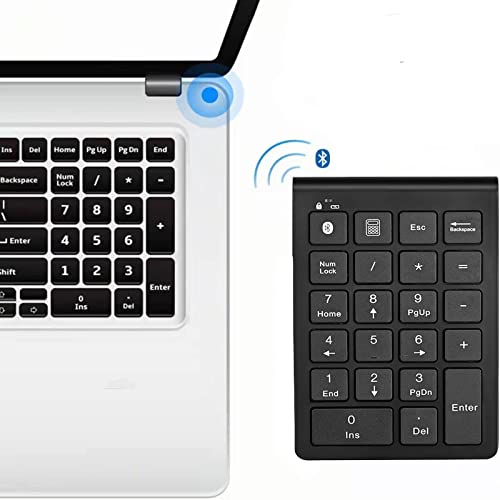 Podazz Ziffernblock, Bluetooth Numpad 2.4G Ziffernblock kabello mit 22 Tasten - 10 Multifunktionstasten Multimedia-Keys für Laptop, Desktop, Notebook, PC(USB-Aufladung) von Podazz