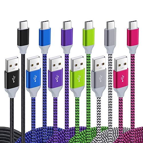 pofesun 10 Füße nylon-braided USB Typ C auf USB A 2.0 Daten und Laden Kabel für Galaxy S8 S8 +, Huawei P10 mate9, MacBook 30.5 cm Nexus 5 x, Chromebook Pixel und mehr, 10 feet, Black,Rose,Purple von Pofesun