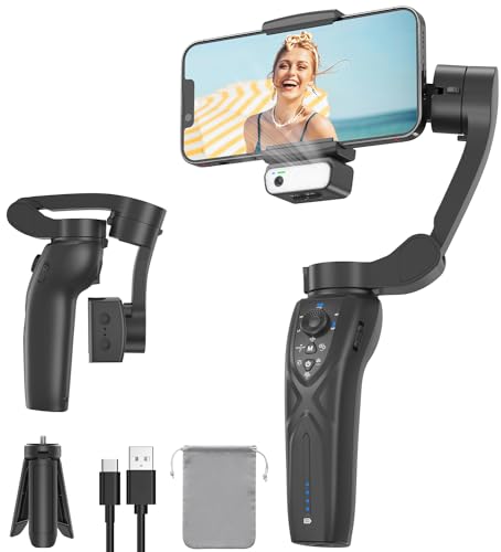Poiale Gimbal Smartphone, 3-Achsen-Handy stabilisator, Kleiner, Leichter, Objektverfolgung, Integrierter Selfie-Stick & Stativ, Tragbar & Zusammenklappbar, Vlogging, YouTube TikTok-Stabilisator Grau Poiale Gimbal Smartphone, 3-Achsen-Handy stabilisator, Kleiner, Leichter, Objektverfolgung, Integrierter Selfie-Stick & Stativ, Tragbar & Zusammenklappbar, Vlogging, YouTube TikTok-Stabilisator Grau von Poiale