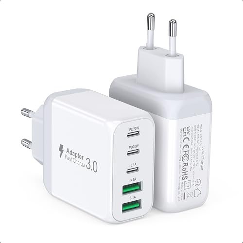 2er 40W USB-C Ladegerät, 5-Anschluss Ladegerät mit 3 USB-C und 2 USB-A Ports, PD 3.0 Schnellladegerät Netzteil für iPhone 15 14 Pro Max 13 12 11 SE 2020 XS XR 8 7, Samsung und Diverse Handymodelle 2er 40W USB-C Ladegerät, 5-Anschluss Ladegerät mit 3 USB-C und 2 USB-A Ports, PD 3.0 Schnellladegerät Netzteil für iPhone 15 14 Pro Max 13 12 11 SE 2020 XS XR 8 7, Samsung und Diverse Handymodelle von Poiget