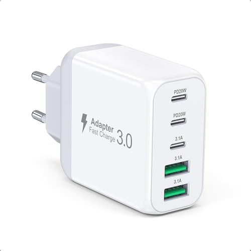 40W USB-C Ladegerät, 5-Anschluss Ladegerät mit 3 USB-C und 2 USB-A Ports, PD 3.0 Schnellladegerät Netzteil für iPhone 15 14 Pro Max 13 12 11 SE 2020 XS XR 8 7, Samsung und Diverse Handymodelle 40W USB-C Ladegerät, 5-Anschluss Ladegerät mit 3 USB-C und 2 USB-A Ports, PD 3.0 Schnellladegerät Netzteil für iPhone 15 14 Pro Max 13 12 11 SE 2020 XS XR 8 7, Samsung und Diverse Handymodelle von Poiget