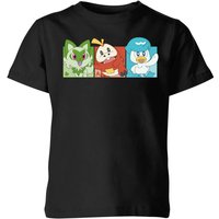 Pokémon 1st Starters Panels Kids' T-Shirt - Black - 5-6 Jahre von Pokemon