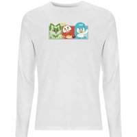 Pokémon 1st Starters Panels Unisex Long Sleeve T-Shirt - White - XS von Pokemon