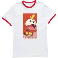 Pokémon Fuecoco Unisex Ringer T-Shirt - White/Red - M von Pokemon