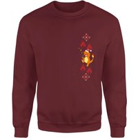 Pokemon Glumanda Party Weihnachtspullover – Burgund - XL von Pokemon