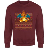 Pokemon Glurak Weihnachtspullover – Burgund - L von Pokemon