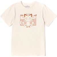 Pokémon Meowth Unisex T-Shirt - Weiß Vintage Wash - L von Pokemon