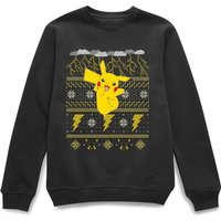 Pokemon Pikachu Weihnachtspullover – Schwarz - L von Pokemon