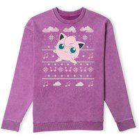 Pokemon Pummeluff Weihnachtspullover - Lila Acid Wash - M von Original Hero