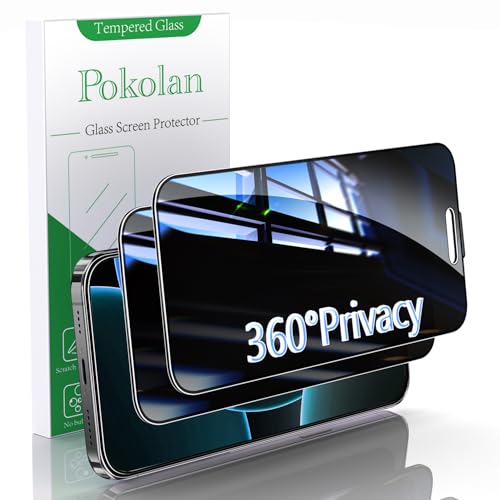 Pokolan 2 Stück 360 Grad Sichtschutz für iPhone 16 Pro Max Schutzfolie, 4 Seitiger Anti Spy Glas Folie, Blasenfreie, Anti Kratzen, Anti Fingerabdruck, Ultra Klar Displayschutzfolie Pokolan 2 Stück 360 Grad Sichtschutz für iPhone 16 Pro Max Schutzfolie, 4 Seitiger Anti Spy Glas Folie, Blasenfreie, Anti Kratzen, Anti Fingerabdruck, Ultra Klar Displayschutzfolie von Pokolan