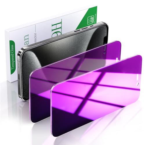 Pokolan 2 Stück Purpurrot Sichtschutz für iPhone 12 Pro Max Schutzfolie, Lila Anti-Spy Glas Folie, Blendschutz, Blasenfreie, Anti-Kratzen, Anti-Fingerabdruck, Ultra-Klar Displayschutzfolie von Pokolan