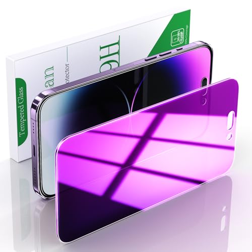 Pokolan 2 Stück Purpurrot Sichtschutz für iPhone 14 Pro Max Schutzfolie, Lila Anti-Spy Glas Folie, Blendschutz, Blasenfreie, Anti-Kratzen, Anti-Fingerabdruck, Ultra-Klar Displayschutzfolie von Pokolan