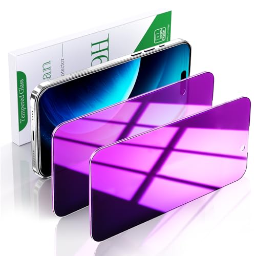 Pokolan 2 Stück Purpurrot Sichtschutz für iPhone 16 Pro Max Schutzfolie, Lila Anti-Spy Glas Folie, Blendschutz, Blasenfreie, Anti-Kratzen, Anti-Fingerabdruck, Ultra-Klar Displayschutzfolie von Pokolan