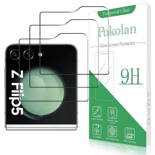 Pokolan 3 Stück Displayschutzfolie für Samsung Galaxy Z Flip 5 Panzerglas, 9H Härte, Hüllenfreundlich, Blasenfrei, Anti-Kratzer, Ultra Resistent Pokolan 3 Stück Displayschutzfolie für Samsung Galaxy Z Flip 5 Panzerglas, 9H Härte, Hüllenfreundlich, Blasenfrei, Anti-Kratzer, Ultra Resistent von Pokolan