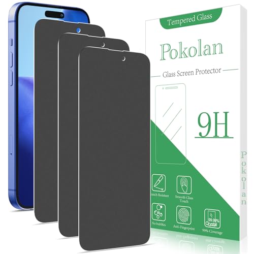 Pokolan 3 Stück Matte Sichtschutz für iPhone 16 Schutzfolie, Matt Anti Spy Glas Folie, Blendschutz, Blasenfreie, Anti Kratzen, Anti Fingerabdruck, Ultra Klar Displayschutzfolie Pokolan 3 Stück Matte Sichtschutz für iPhone 16 Schutzfolie, Matt Anti Spy Glas Folie, Blendschutz, Blasenfreie, Anti Kratzen, Anti Fingerabdruck, Ultra Klar Displayschutzfolie von Pokolan