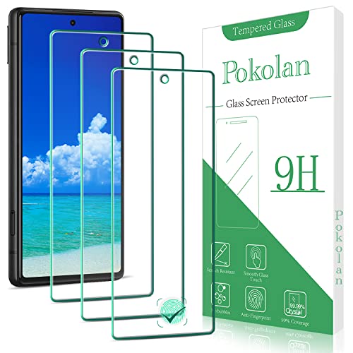 Pokolan 3 Stück Schutzfolie für Google Pixel 6a, Fingerabdruck-ID-kompatibel, 9H Härte, HD Displayschutzfolie, Anti-Kratz, Anti-Bläschen, Ultrabeständig von Pokolan