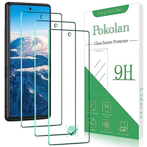 Pokolan 3 Stück Schutzfolie für Google Pixel 7, Schutzglas, Fingerabdruck-ID unterstützen, 9H Härte, HD Displayschutzfolie, 0.33mm Ultra-klar, Ultrabeständig von Pokolan