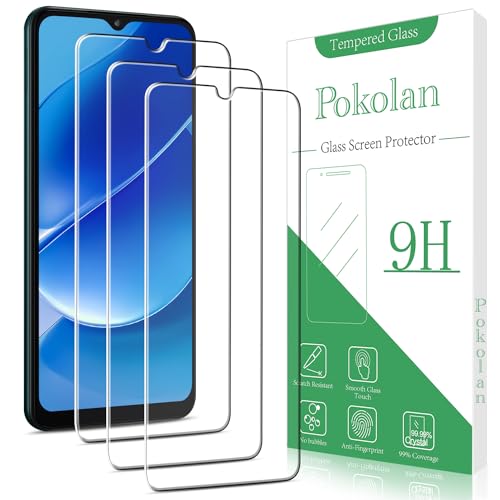 Pokolan 3 Stück Schutzfolie für Samsung Galaxy A04, A04s, A03s, A03, Frei von Kratzern, 9H Härte, HD Displayschutzfolie, 0.33mm Ultra-klar, Blasenfrei, Ultrabeständig von Pokolan