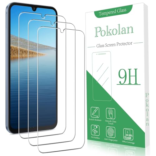 Pokolan 3 Stück Schutzfolie für Samsung Galaxy A16 5G, Frei von Kratzern, 9H Härte, HD Displayschutzfolie, 0.33mm Ultra klar, Blasenfrei, Ultrabeständig von Pokolan