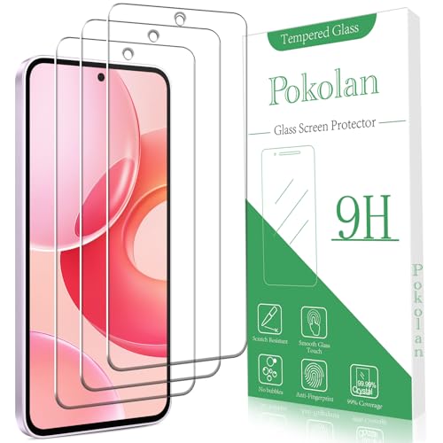 Pokolan 3 Stück Schutzfolie für Samsung Galaxy A36 5G, Frei von Kratzern, 9H Härte, HD Displayschutzfolie, 0.33mm Ultra klar, Blasenfrei, Ultrabeständig von Pokolan