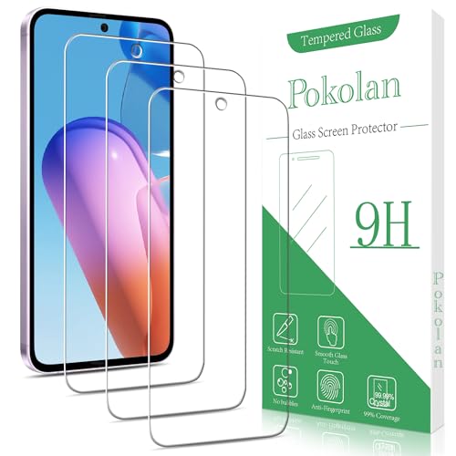 Pokolan 3 Stück Schutzfolie für Samsung Galaxy A55 5G, HD Displayschutzfolie, 9H Härte, 0.33mm Ultra-klar, Frei von Kratzern, Blasenfrei, Ultrabeständig von Pokolan