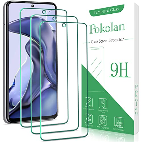 Pokolan 3 Stück Schutzfolie für Xiaomi 11T 5G, Xiaomi 11T Pro 5G, Frei von Kratzern, 9H Härte, HD Displayschutzfolie, 0.33mm Ultra-klar, Ultrabeständig von Pokolan