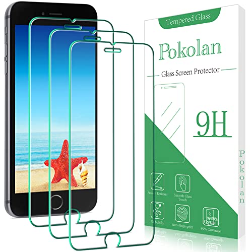 Pokolan [3 Stück] Schutzfolie für iPhone SE 2022/2020 Schutzglas, 9H Härte, HD Displayschutzfolie, Anti-Kratzen, Anti-Fingerabdruck, Blasenfrei von Pokolan