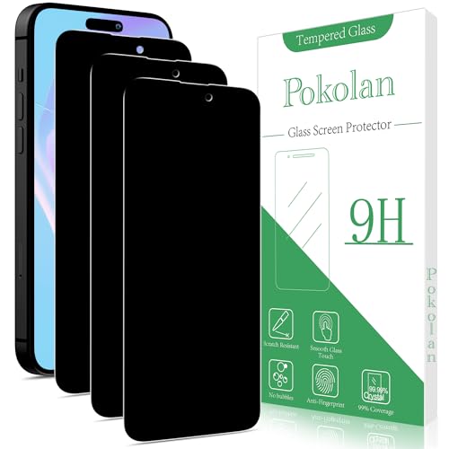 Pokolan 3 Stück Sichtschutz für Apple iPhone 15, 15Pro Schutzfolie, Anti-Spy, Glas Displayschutzfolie, Frei von Kratzern, 9H Härte, Blasenfrei, Ultrabeständig Pokolan 3 Stück Sichtschutz für Apple iPhone 15, 15Pro Schutzfolie, Anti-Spy, Glas Displayschutzfolie, Frei von Kratzern, 9H Härte, Blasenfrei, Ultrabeständig von Pokolan