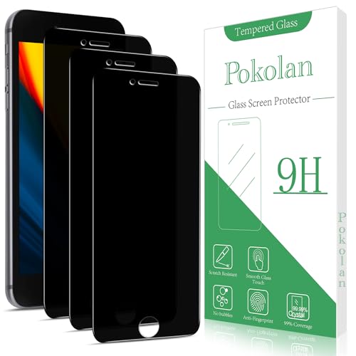Pokolan 3 Stück Sichtschutz für Apple iPhone SE 3, SE 2022, 8, 7, 6S, 6, Anti-Spy, Glas Displayschutzfolie, Frei von Kratzern, 9H Härte, Blasenfrei, Ultrabeständig Pokolan 3 Stück Sichtschutz für Apple iPhone SE 3, SE 2022, 8, 7, 6S, 6, Anti-Spy, Glas Displayschutzfolie, Frei von Kratzern, 9H Härte, Blasenfrei, Ultrabeständig von Pokolan
