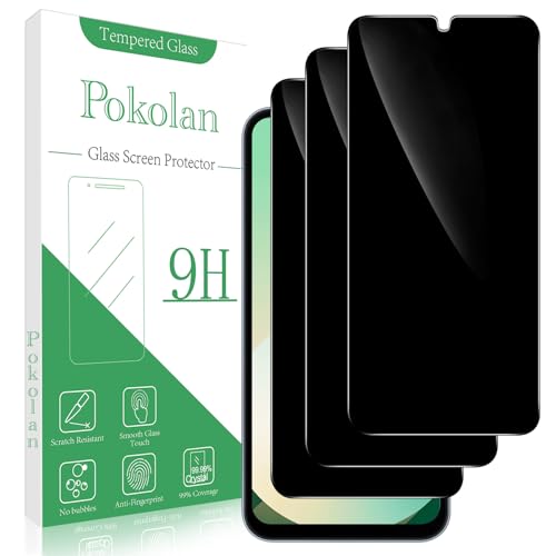 Pokolan 3 Stück Sichtschutz für Samsung Galaxy A16 Schutzfolie, Anti Spy, Glas Displayschutzfolie, Frei von Kratzern, 9H Härte, Blasenfrei, Ultrabeständig von Pokolan