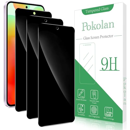 Pokolan 3 Stück Sichtschutz für Samsung Galaxy A36 5G Schutzfolie, Anti Spy, Glas Displayschutzfolie, Frei von Kratzern, 9H Härte, Blasenfrei, Ultrabeständig von Pokolan