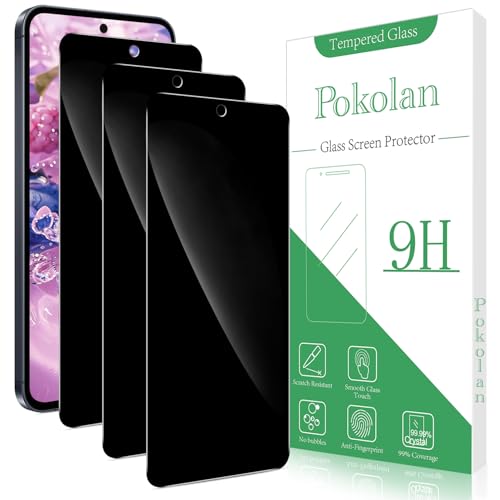 Pokolan 3 Stück Sichtschutz für Samsung Galaxy A56 5G Schutzfolie, Anti Spy, Glas Displayschutzfolie, Frei von Kratzern, 9H Härte, Blasenfrei, Ultrabeständig von Pokolan