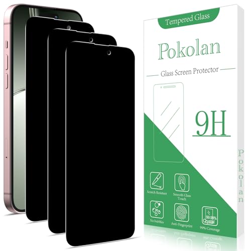 Pokolan 3 Stück Sichtschutz für iPhone 16 Schutzfolie, Anti-Spy, Glas Displayschutzfolie, Frei von Kratzern, 9H Härte, Blasenfrei, Ultrabeständig von Pokolan